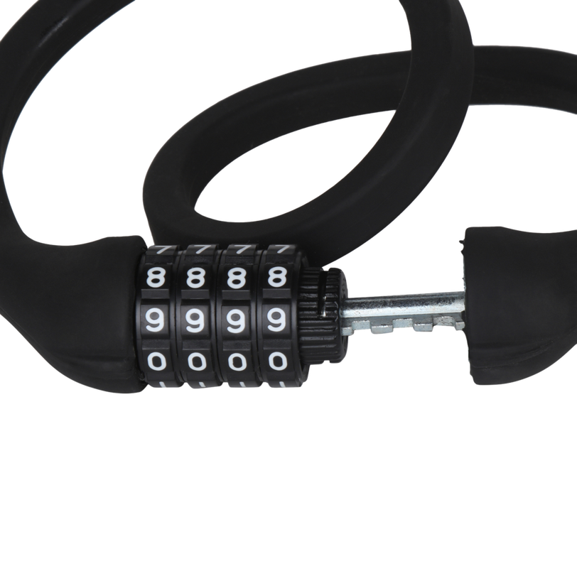 BICYCLE LOCK  SPIRAL COMBINATION MEMORY (Black) image number 2